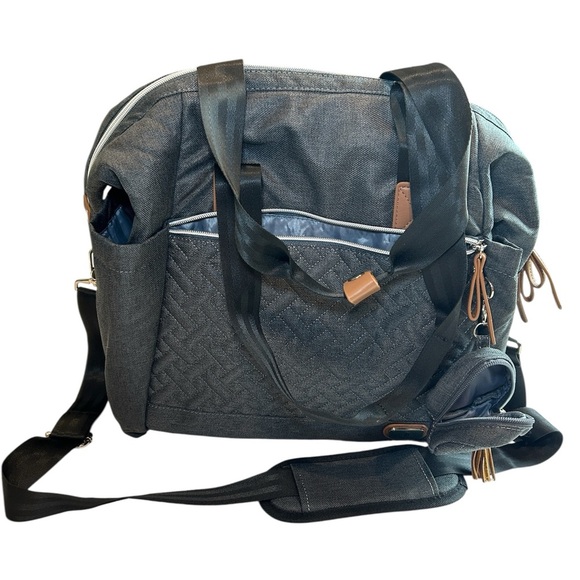 Dikaslon Baby Large Bag Tote Boy Girls Dark Grey Multi Pocket Bag Multi Pocket - Picture 4 of 9